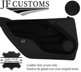 BLACK STITCH 2X FRONT DOOR TRIM KIT LEATHER COVERS FOR SMART FORTWO 451 07-14