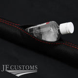 RED STITCH PERFORATED LEATHER 2X CAR KEY HOLDER FOR MERCEDES G CLASS W463
