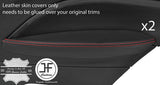 RED STITCH 2X REAR DOOR ARMREST LEATHER COVERS FOR BMW F21 2011-2017 3 DOOR