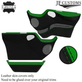 GREEN  BLACK 2X FRONT FULL DOOR CARD LEATHER COVERS FOR FORD TRANSIT MK7 06-14