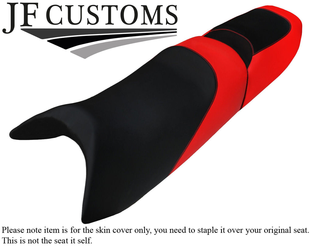 BLACK & B RED VINYL CUSTOM FOR YAMAHA XL700 XL1200 98-04 FRONT REAR SEAT COVERS