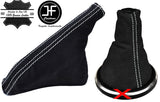 WHITE STITCH GENUINE SUEDE GEAR+HANDBRAKE GAITER FITS FORD FIESTA MK6 02-2008