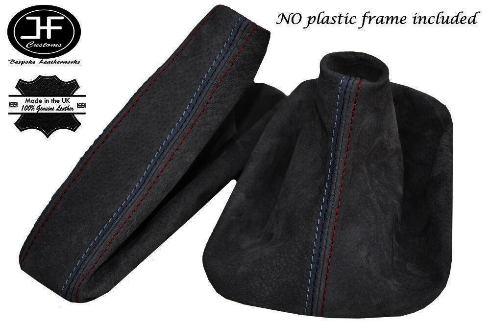 GRAPHITE SUEDE GEAR & HANDBRAKE GAITER FOR BMW 5 SERIES E39 95-02 TRI STITCHING