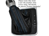 BLUE STITCH DSG AUTO AUTOMATIC LEATHER GAITER FITS VW GOLF MK7 VII JETTA 2013+