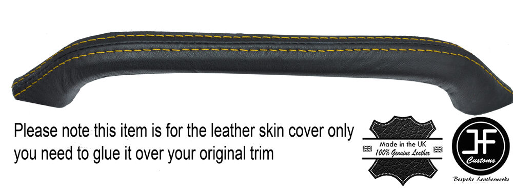 YELLOW STITCH DASH GRAB HANDLE LEATHER SKIN COVER FITS FORD CAPRI MK3 1978-1986
