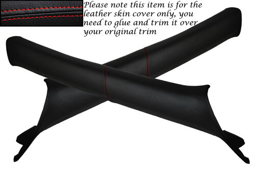 RED STITCH FITS TOYOTA CELICA MK7 99-05 2X WINDSCREEN PILLAR LEATHER COVERS ONLY