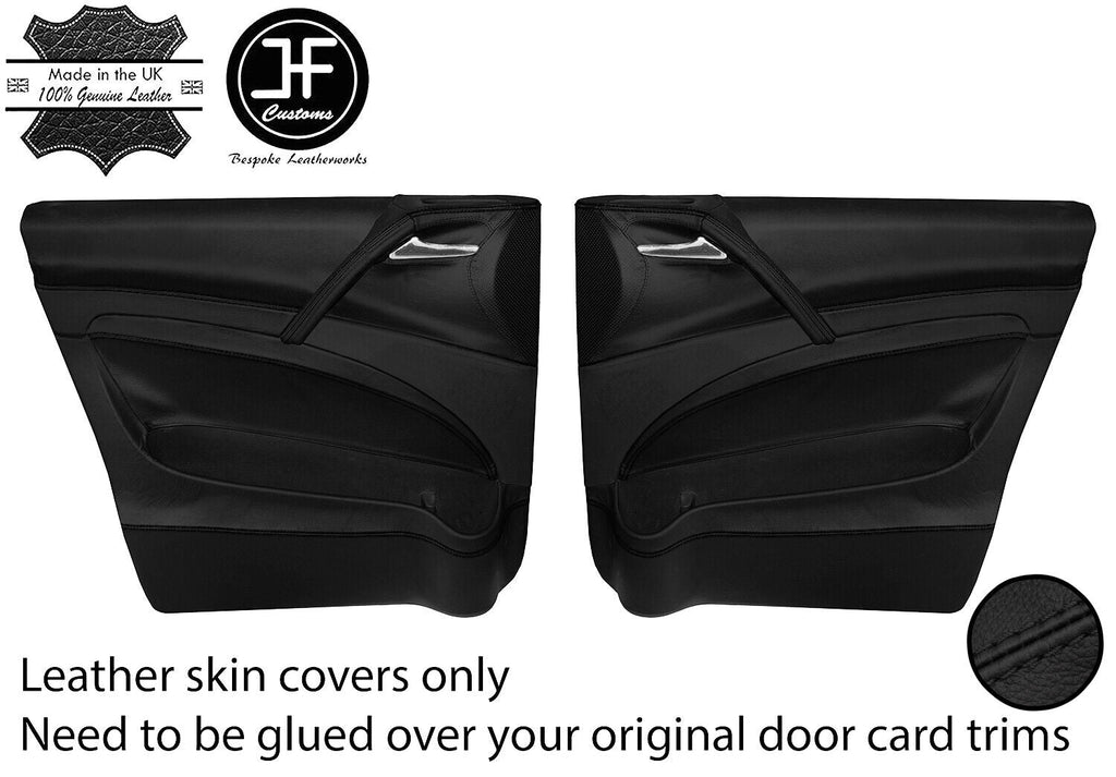 BLACK STITCH 2X FULL DOOR CARD LEATHER COVERS FOR MERCEDES VITO VIANO 639 04-13