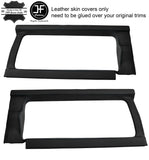BLACK STITCH 2X REAR WINDOW PANEL TRIM LEATHER COVERS FOR DEFENDER 110 CSW