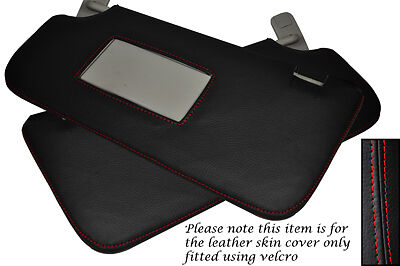 RED STITCH 2X SUN VISORS LEATHER SKIN COVERS FITS MERCEDES A CLASS W168 97-04