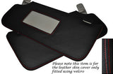 RED STITCH 2X SUN VISORS LEATHER SKIN COVERS FITS MERCEDES A CLASS W168 97-04