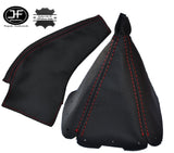 RED STITCH FITS MAZDA MIATA MX5 MK2 98-2000 LEATHER GEAR HANDBRAKE GAITER