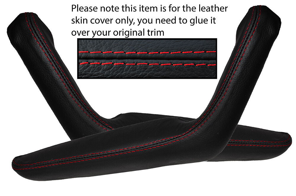 RED STITCHING 2X DOOR HANDLE ARMREST SKIN COVERS FITS TOYOTA CELICA 1976-1977