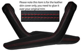 RED STITCHING 2X DOOR HANDLE ARMREST SKIN COVERS FITS TOYOTA CELICA 1976-1977