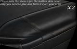 BLACK STITCH 2X REAR DOOR CARD TRIM SKIN COVERS FITS FORD FOCUS MK3 11-14 5 DR