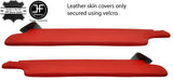 RED REAL LEATHER 2X SUN VISORS COVERS FITS RENAULT MASTER 2003-2010 CUSTOM NEW