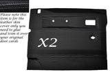 GREY STITCH 2X FRONT DOOR CARDS LEATHER COVERS FITS LAND ROVER DEFENDER 90 110