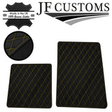 YELLOW DIAMOND STITCH VINYL 2X TAILORED FLOOR MAT CARPETS FOR LOTUS ELISE S1