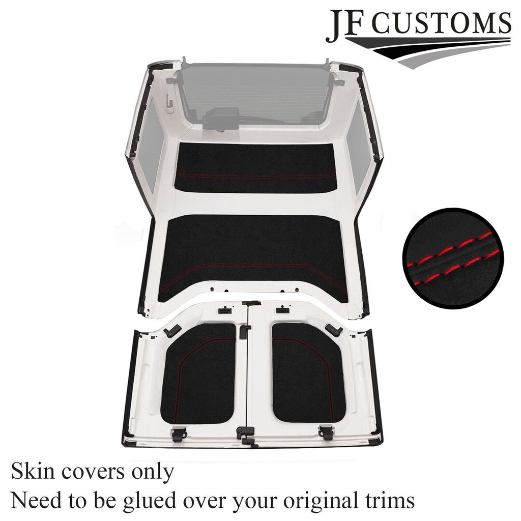 RED STITCH LUXE SUEDE HEADLINER COVER FOR JEEP WRANGLER JK 11-17 4 DR CUSTOM NEW