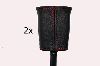 red stitch FITS PEUGEOT 307 2000-2008  FRONT SEAT BELT STALK LEATHER COVERS