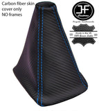 BLUE STITCH CARBON FIBER VINYL GEAR GAITER FITS SUBARU IMPREZA WRX STI 05-07