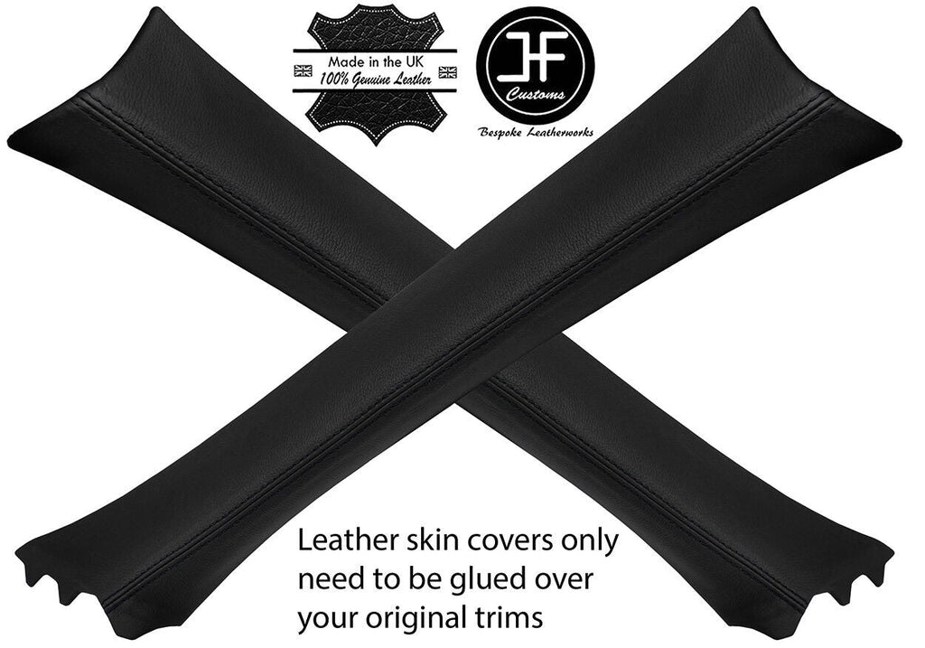 BLACK STITCH 2X A PILLAR REAL LEATHER COVERS FITS MERCEDES E CLASS W211 02-08