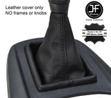 BLACK STITCH TOP GRAIN REAL LEATHER GEAR GAITER FITS FORD FIESTA MK7 2008-2013