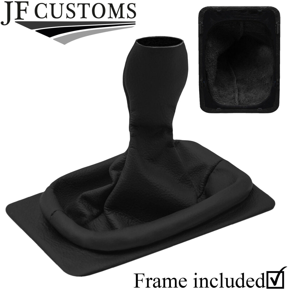 BLACK REAL LEATHER GEAR GAITER WITH BASE FRAME FOR PORSCHE 924 944 1980-1985