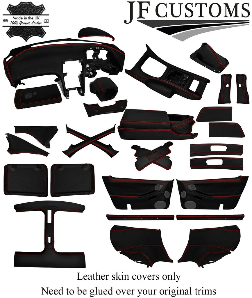 RED STITCH LEATHER COVERS FOR  NISSAN 300ZX Z32 FULL INTERIOR RECOVERY KIT ST2