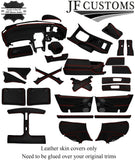 RED STITCH LEATHER COVERS FOR  NISSAN 300ZX Z32 FULL INTERIOR RECOVERY KIT ST2