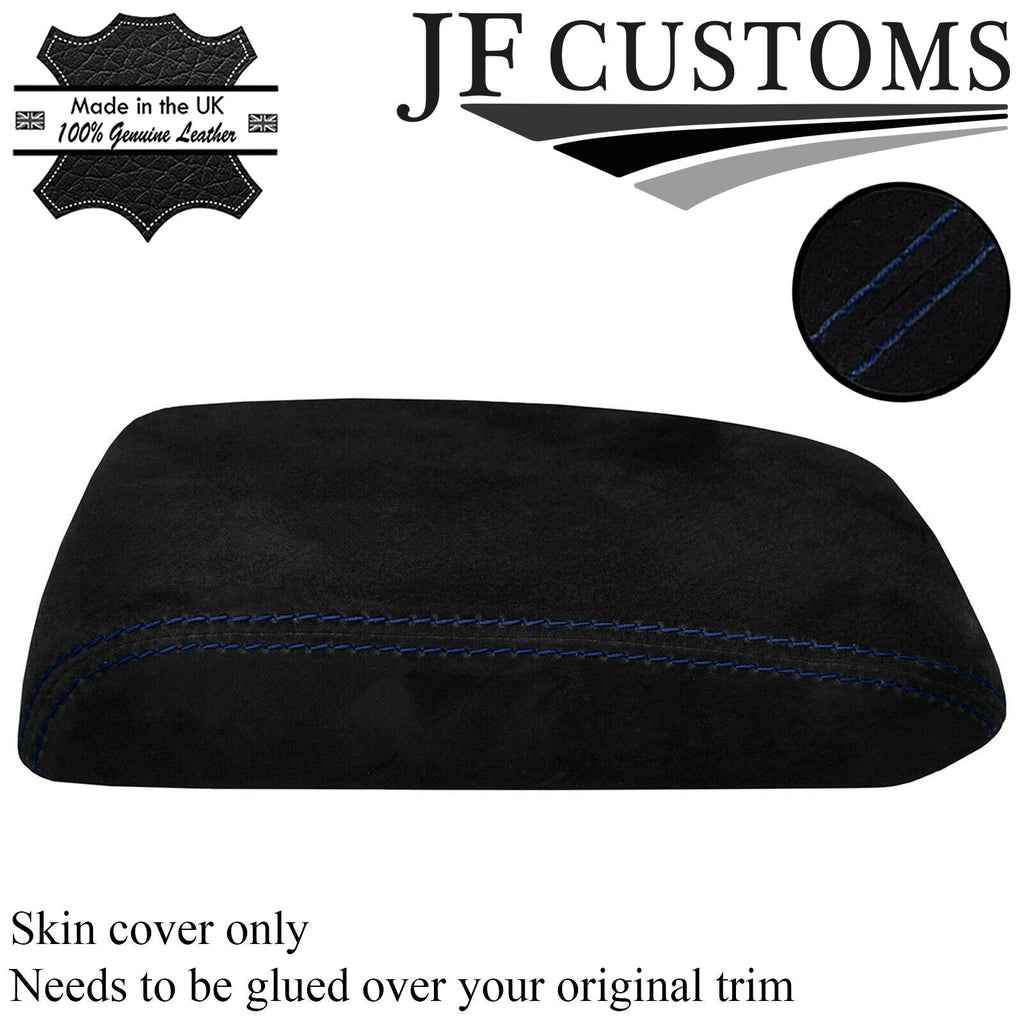 D BLUE STITCHING ARMREST LID REAL SUEDE COVER FITS TOYOTA MATRIX 2003-2008