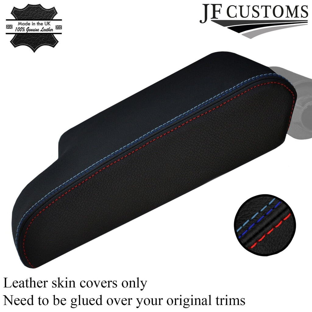 TRI STITCHING FITS BMW 3SERIES E46 98-05 ARMREST BLACK REAL LEATHER COVER ONLY