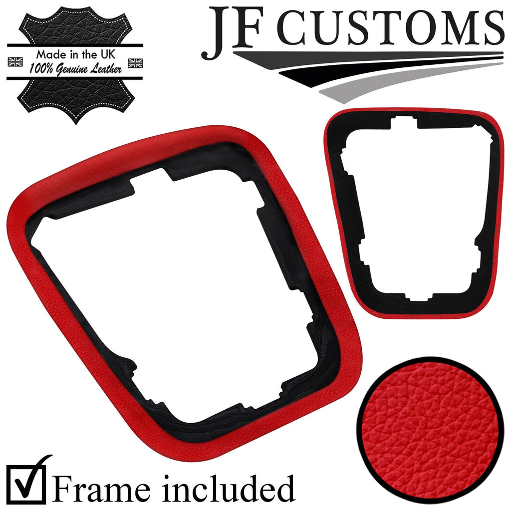 RED LEATHER GEAR SURROUND COVER + FRAME FOR ALFA ROMEO GIULIETTA 10-16