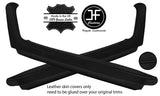 BLACK STITCH 2X DOOR HANDLE ARMREST TOP GRAIN LEATHER COVERS FOR PORSCHE 924 944