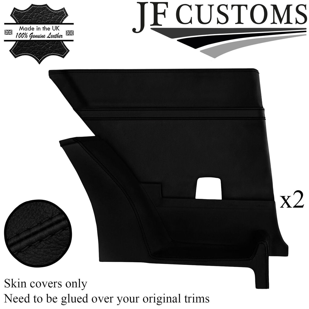 BLACK STITCH LEATHER 2X REAR DOOR CARD COVERS FITS LANCIA BETA VOLUMEX COUPE