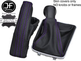 PURPLE STITCH TOP GRAIN LEATHER GAITER SET FITS VAUXHALL OPEL ASTRA MK5 H 04-09