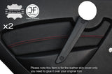RED STITCH 2X REAR DOOR CARD TRIM LEATHER COVERS FITS PROTON GEN 2 2004-2011