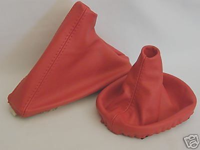 FITS BMW E46 DARK RED LEATHER GEAR HANDBRAKE GAITER CUSTOM NEW MADE IN UK