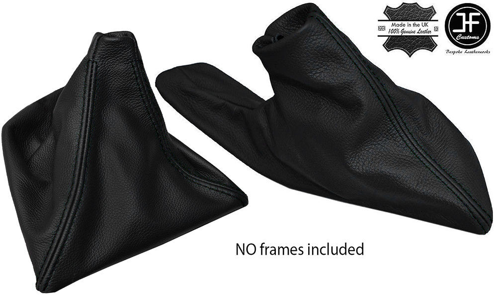 BLACK STITCH GEAR+HANDBRAKE GAITER FOR BMW E60 E61 5 SERIES 2003-2007 LEATHER