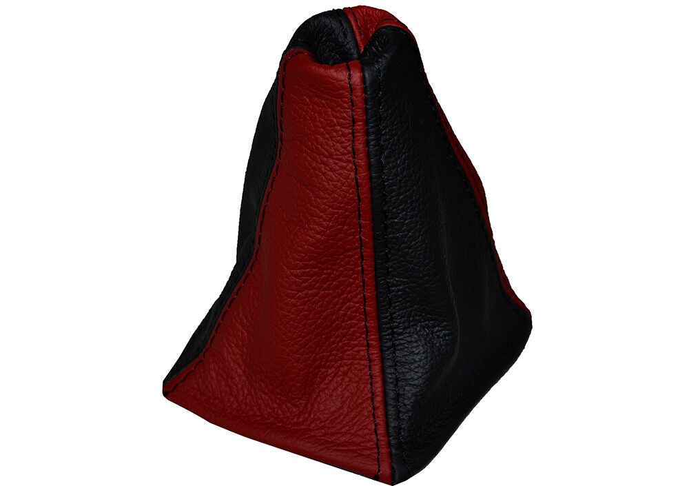 FITS MG MGF 1995-2000  GEAR GAITER REAL REAL LEATHER BLACK DARK RED CUSTOM NEW