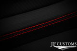 RED STITCH CARBON HANDBRAKE SURROUND TRIM COVER FOR FORD FIESTA MK6 02-08