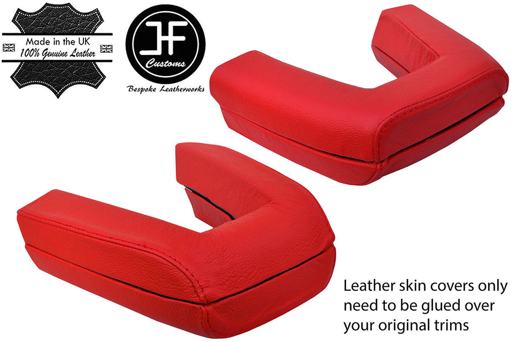RED REAL LEATHER ROLL OVER BAR COVERS FITS BMW Z4 E85 ROADSTER 2003-2009