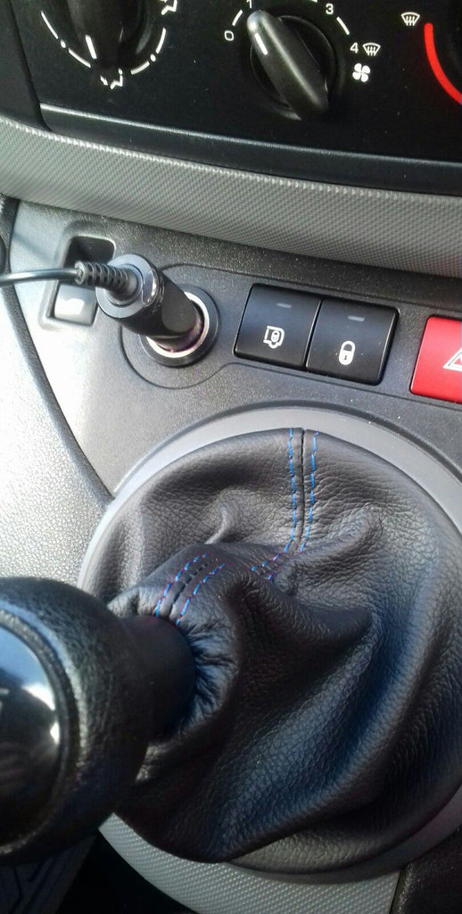 BLUE STITCH GRAIN REAL LEATHER GEAR GAITOR FITS CITROEN BERLINGO 2008-2017