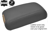 GREY REAL LEATHER ARMREST LID COVER FITS HYUNDAI TUCSON 2004-2012 CUSTOM NEW