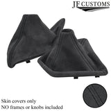 BLACK STI. GREY SUEDE GEAR+HANDBRAKE GAITERS SET FOR BMW 1 SERIES F20 F21 11-17