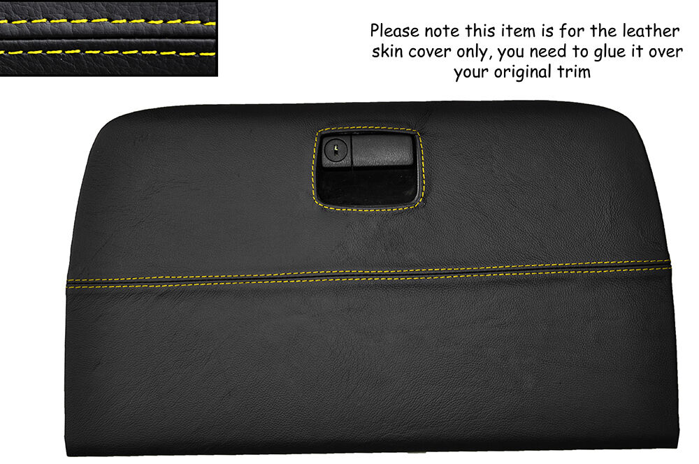 YELLOW STITCH PARCEL SHELF REAR GLOVE BOX LEATHER COVER FITS NISSAN 350Z 02-09