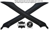 BLACK STITCHING 2X A POST PILLAR LEATHER COVERS FITS AUDI 80 CABRIO 1991-2000