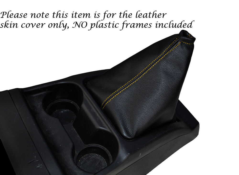YELLOW STITCH LEATHER GEAR GAITER FITS GREAT WALL STEED 2010-2014 CUSTOM NEW