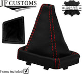 RED   STITCH REAL LEATHER MANUAL GEAR GAITER+PLASTIC FRAME FOR BMW X1 F48 15-20