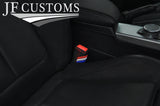 RED STITCH TRI STRIPES 2X SEAT BELT LONG COVERS FITS FORD MUSTANG 10-14