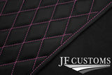 PINK DIAMOND STITCH VINYL 2X TAILORED FLOOR CARPET FOR SMART FORTWO 453 14-21